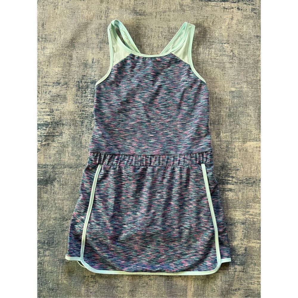 Gymboree Aqua Blue Pink Active Tank Dress with Built in Shorts Romper Girls XL